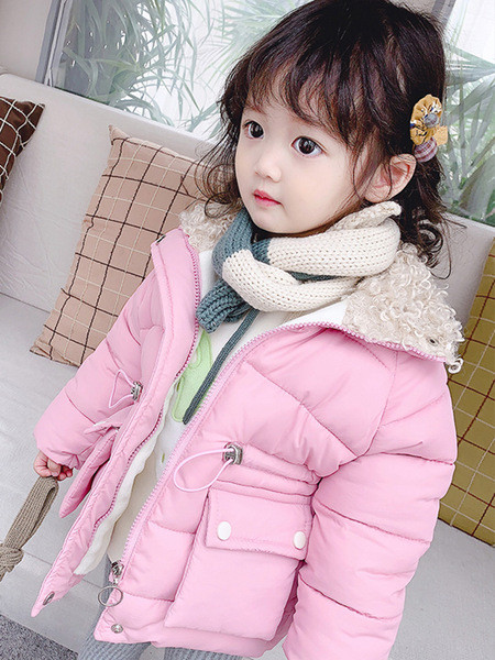 Pehme krae ja voodriga laste talvejope tüdrukutele