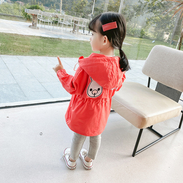 Kapuutsiga ja lukuga laste kevad-sügis tuulejope tüdrukutele