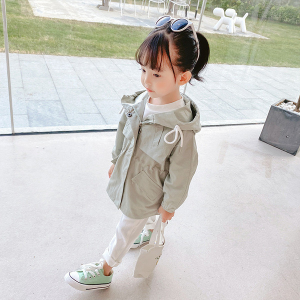 Kapuutsiga ja lukuga laste kevad-sügis tuulejope tüdrukutele