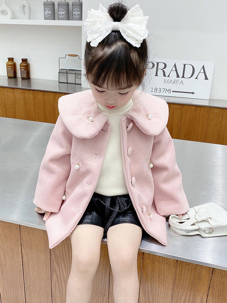 Moderan dječji kaput s perlama i gumbima