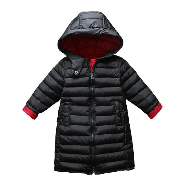 Kapuutsiga ja lukuga laste talvejope piklik mudel