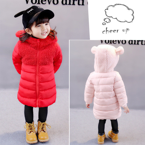 Sule ja 3D kapuutsiga laste jope tüdrukutele