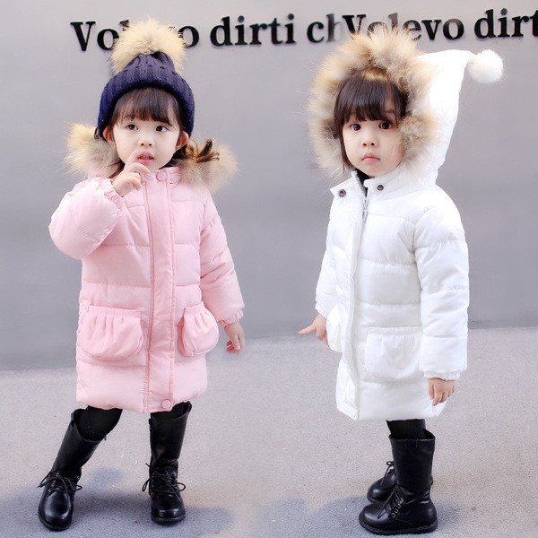 Moderna dječja topla jakna za djevojčice s paperjem na kapuljači