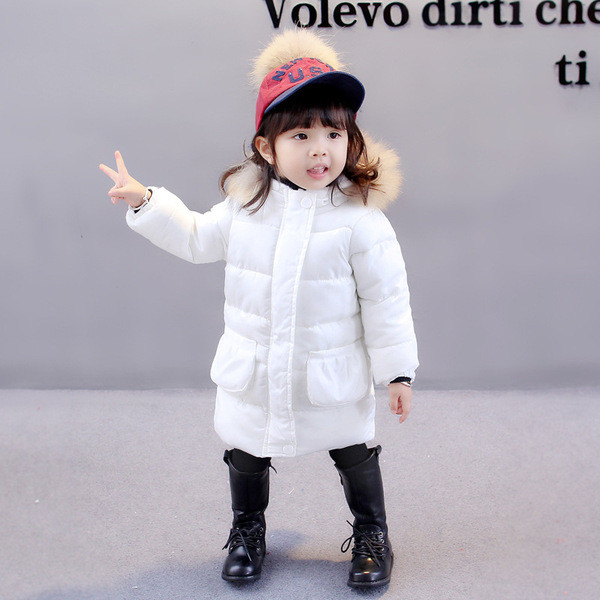 Moderna dječja topla jakna za djevojčice s paperjem na kapuljači