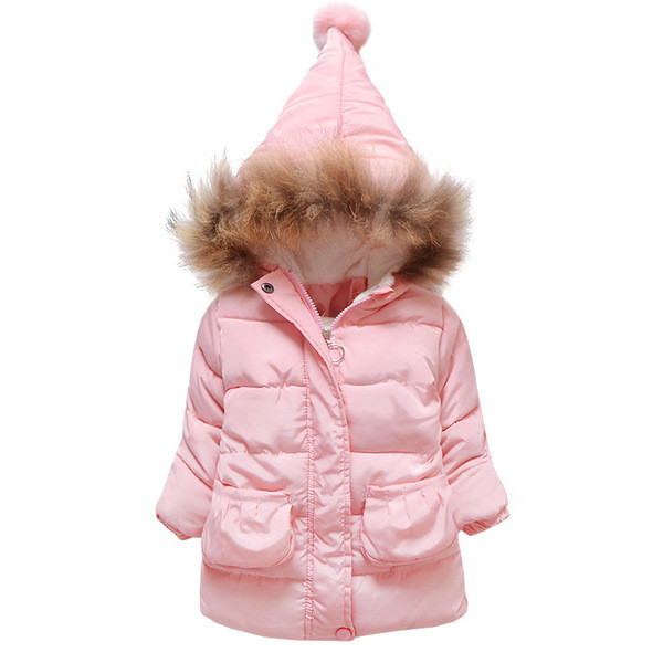 Moderna dječja topla jakna za djevojčice s paperjem na kapuljači