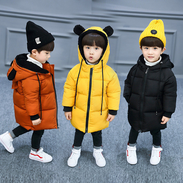 Dječja jakna za dječaka tipa topli kaput s patentnim zatvaračem i kapuljačom