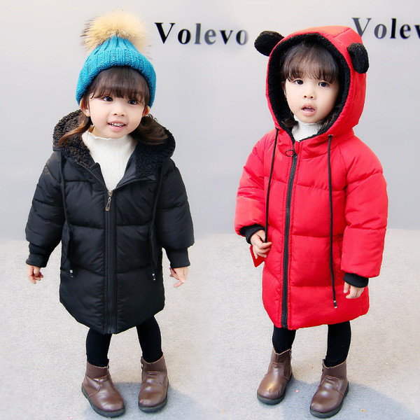 Dječja jakna za dječaka tipa topli kaput s patentnim zatvaračem i kapuljačom