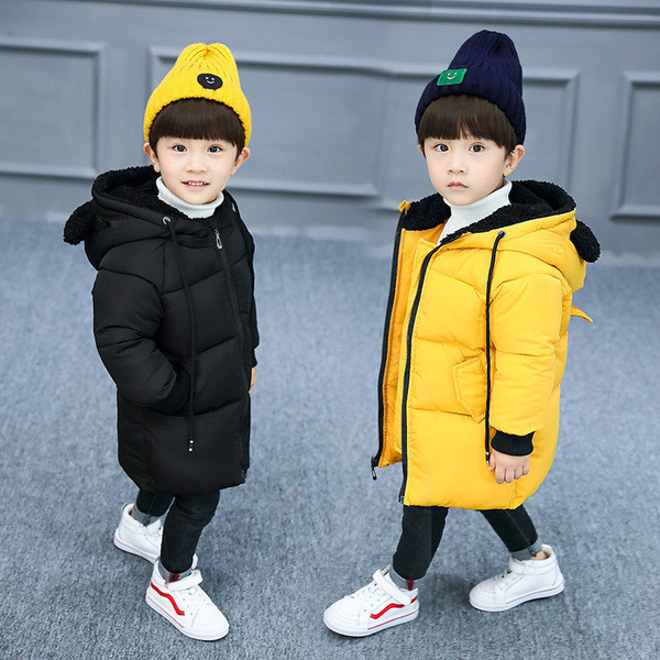 Dječja jakna za dječaka tipa topli kaput s patentnim zatvaračem i kapuljačom