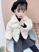 Laste sügis-talvine jope nööpide ja sulekraega