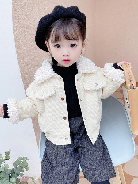 Laste sügis-talvine jope nööpide ja sulekraega