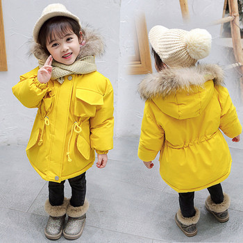 Παιδικό μπουφάν χειμερινό για κορίτσια με γούνα