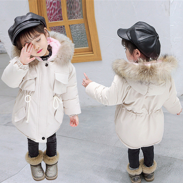 Laste talvejope tüüpi parka udusulgedega tüdrukutele