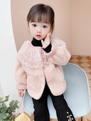 Pitskrae ja nööpidega laste sulejope tüdrukutele