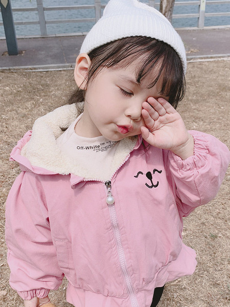 Laste sügis-talvine jope luku ja pehme voodriga