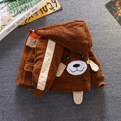 Moderna dječja jakna za dječake od samta s kapuljačom