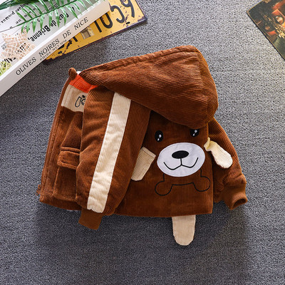 Moderna dječja jakna za dječake od samta s kapuljačom