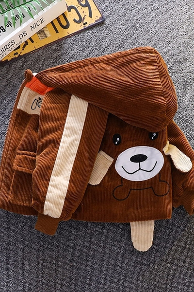 Moderna dječja jakna za dječake od samta s kapuljačom