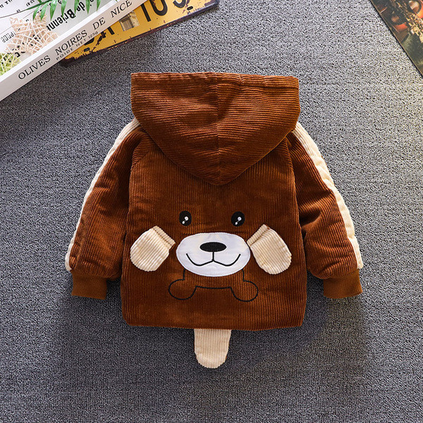 Moderna dječja jakna za dječake od samta s kapuljačom