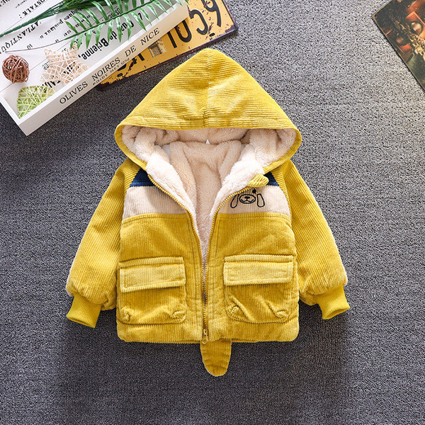 Moderna dječja jakna za dječake od samta s kapuljačom
