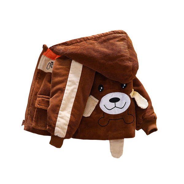 Moderna dječja jakna za dječake od samta s kapuljačom