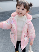 Laste jope tüdrukutele nööpide ja kapuutsiga