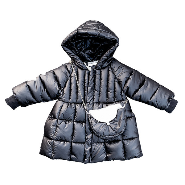 Dječja jakna za djevojčice s kapuljačom i gumbima