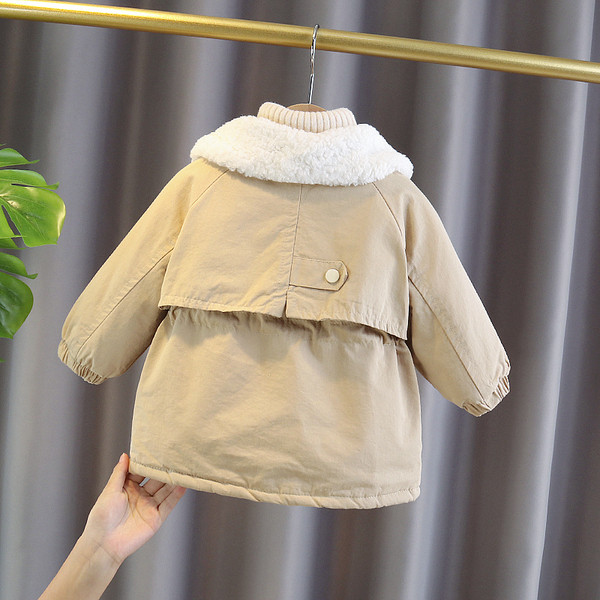 Moodne pehme kraega laste jope tüdrukutele