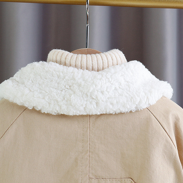 Moodne pehme kraega laste jope tüdrukutele