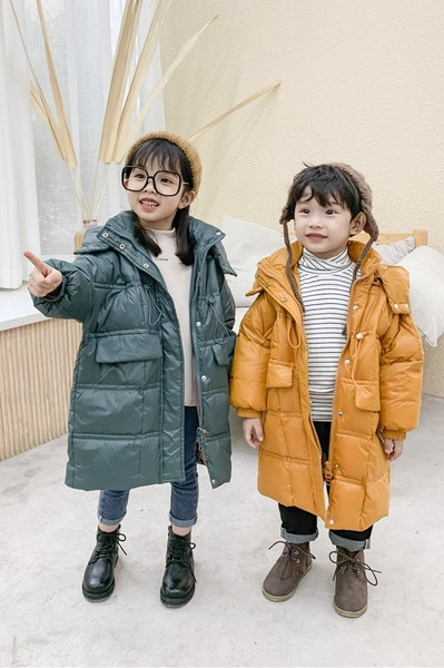 Pikk kapuutsiga laste talvejope tüdrukutele ja poistele