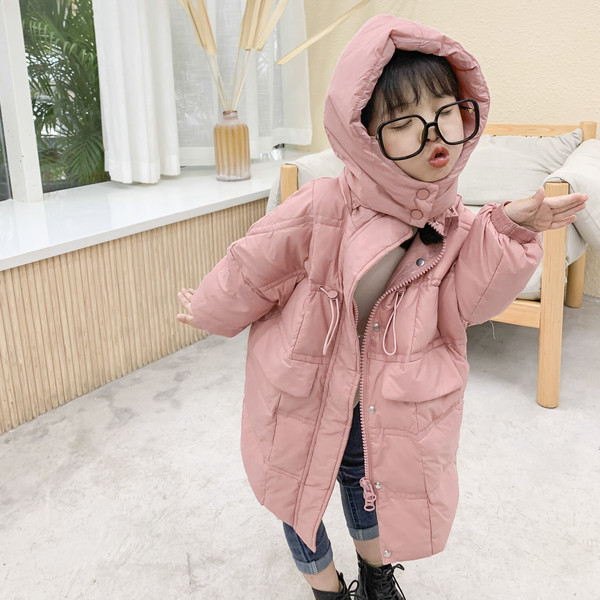 Pikk kapuutsiga laste talvejope tüdrukutele ja poistele