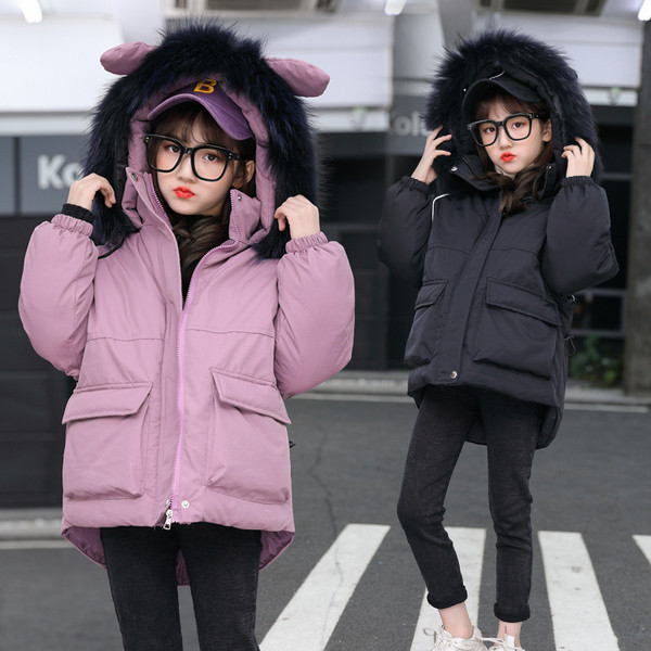 Kapuutsiga laste talvejope tüdrukutele