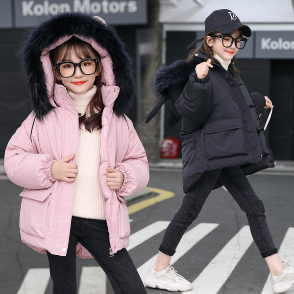 Kapuutsiga laste talvejope tüdrukutele