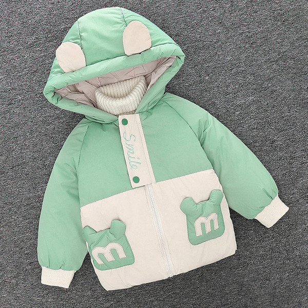 Dječji zimski grijač za dječake s 3D elementom na kapuljači i džepu