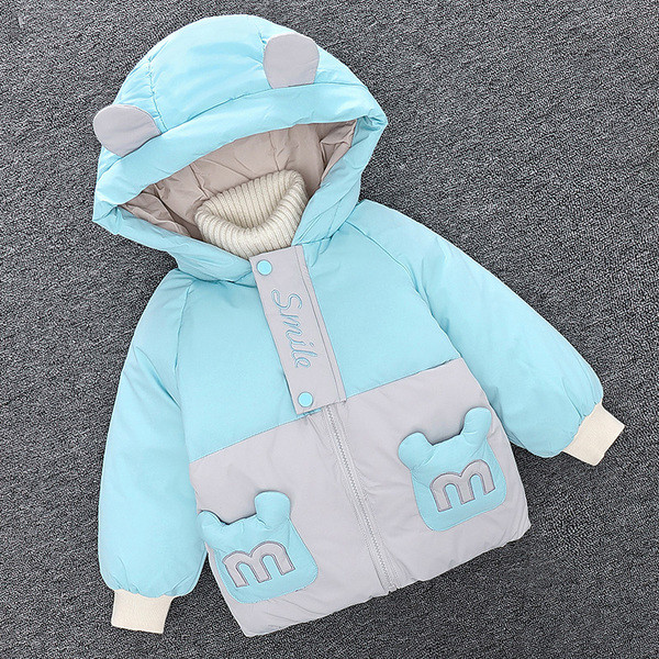 Dječji zimski grijač za dječake s 3D elementom na kapuljači i džepu