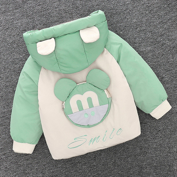 Dječji zimski grijač za dječake s 3D elementom na kapuljači i džepu