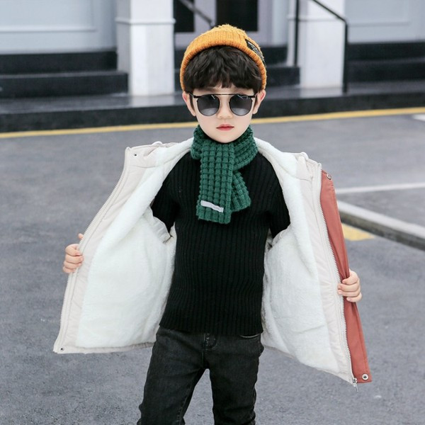 Dječja jakna parka za dječake s kapuljačom i džepovima