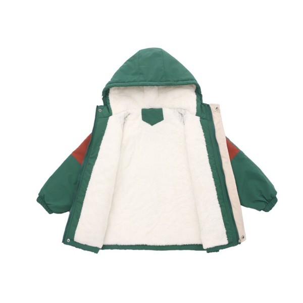 Dječja jakna parka za dječake s kapuljačom i džepovima