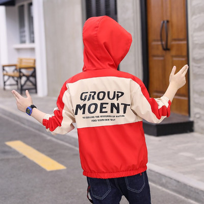 Kevad-sügis õhuke kapuutsiga jope poistele