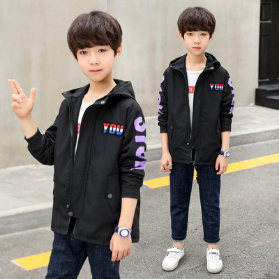 Kevad-sügis õhuke kapuutsiga jope poistele