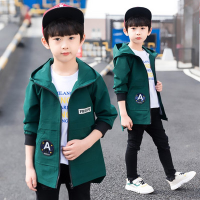 Kevad-sügis õhuke kapuutsiga jope poistele