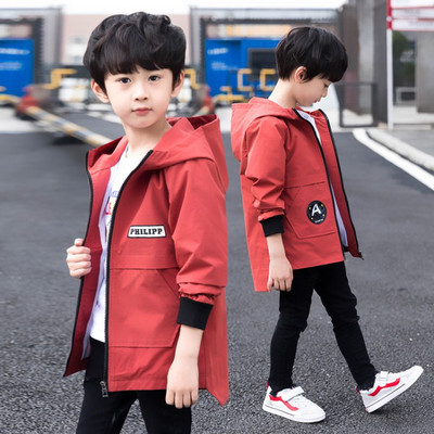 Kevad-sügis õhuke kapuutsiga jope poistele