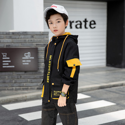 Kevad-sügis õhuke kapuutsiga jope poistele