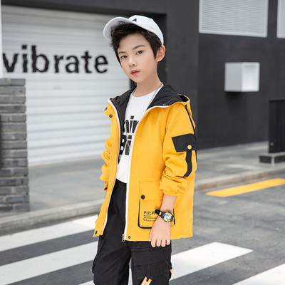 Kevad-sügis õhuke kapuutsiga jope poistele