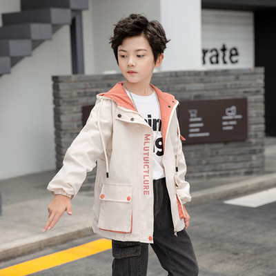 Kevad-sügis õhuke kapuutsiga jope poistele