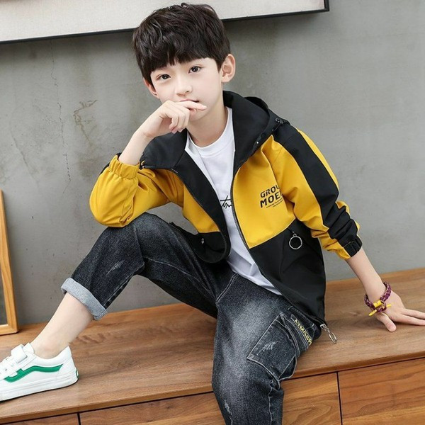 Kevad-sügis õhuke kapuutsiga jope poistele