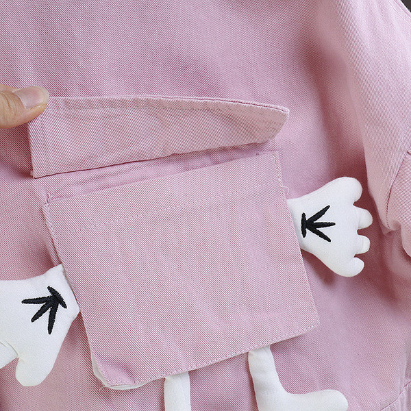 Uus mudel tüdrukutele roosa 3D elemendiga laste jope