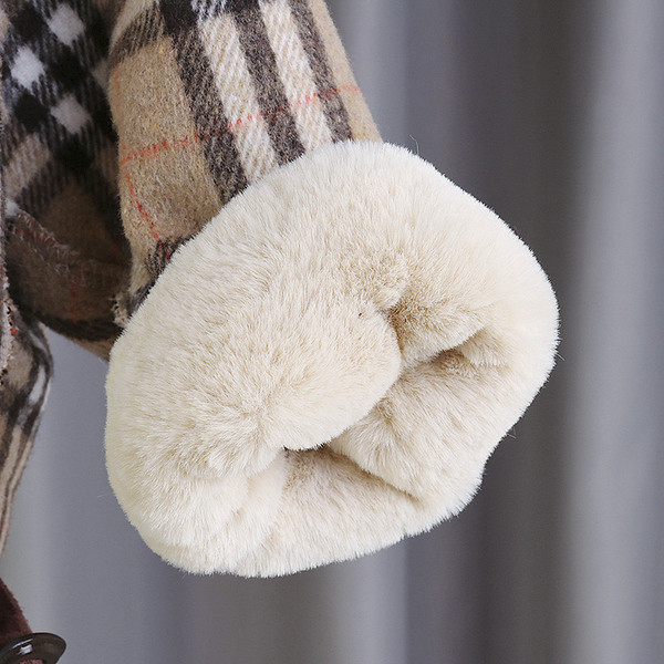 Pehme voodriga laste ruuduline jope tüdrukutele