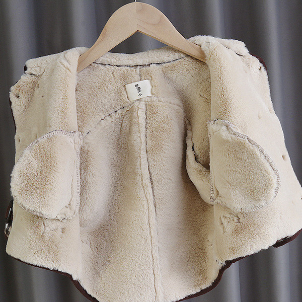 Pehme voodriga laste ruuduline jope tüdrukutele