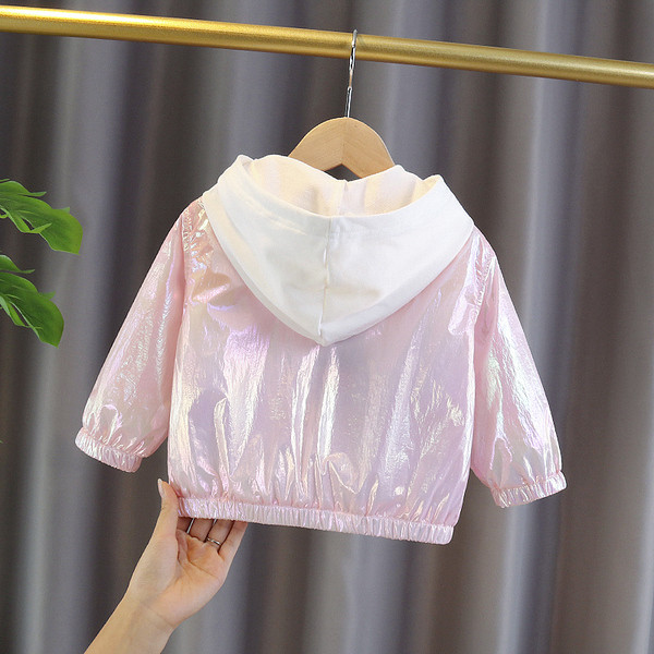 Dnevna dječja flis jakna za djevojčice u plavoj i roza boji