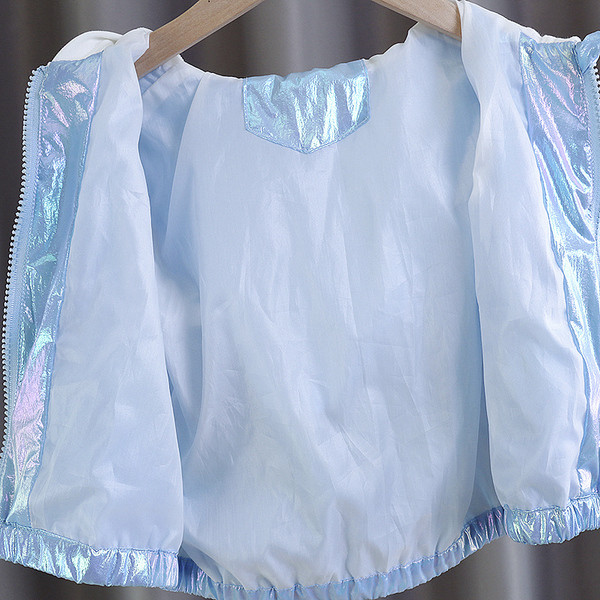 Dnevna dječja flis jakna za djevojčice u plavoj i roza boji